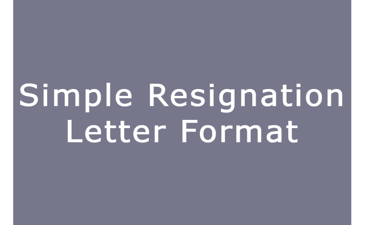 Simple Resignation Letter Format