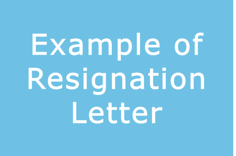 Example Of Resignation Letter 7520