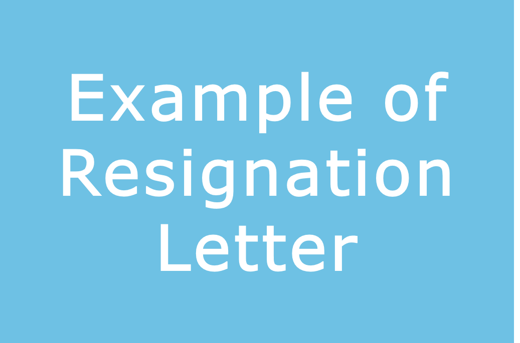 Example Of Resignation Letter 5643