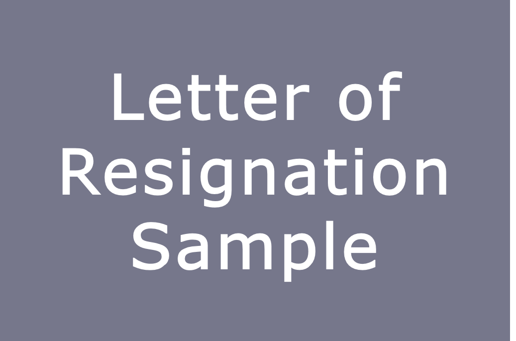 Letter of resignation sample