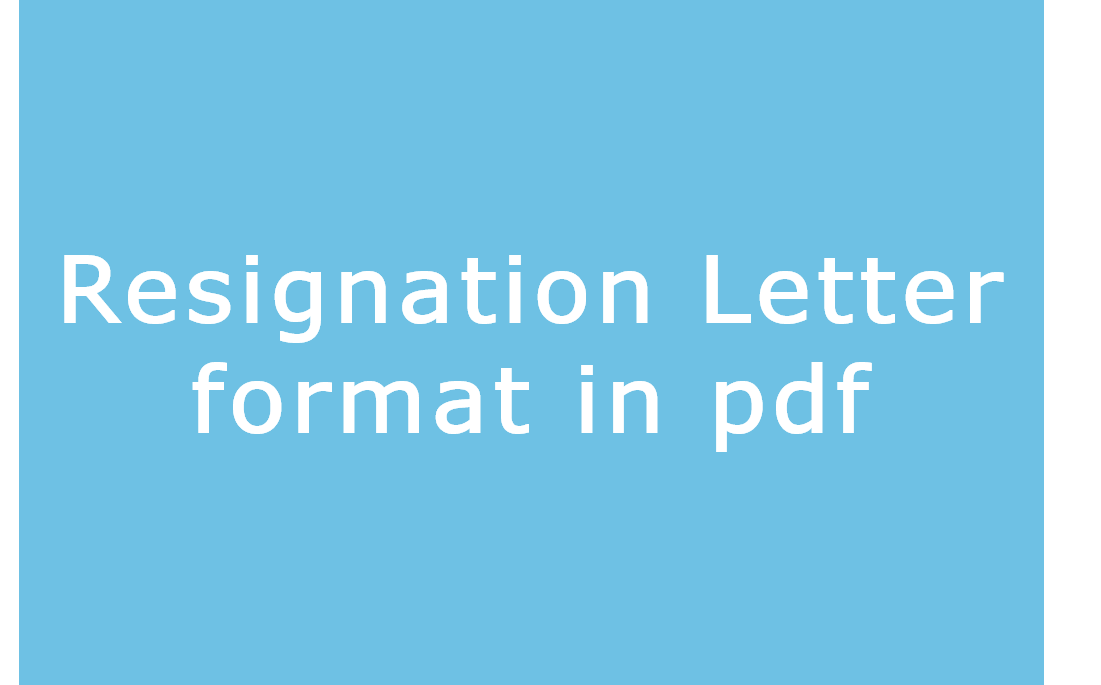 Resignation Letter Format In Word Bangla