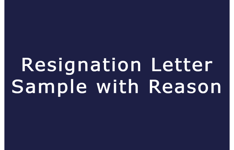 Resignation Letter Sample with Reason