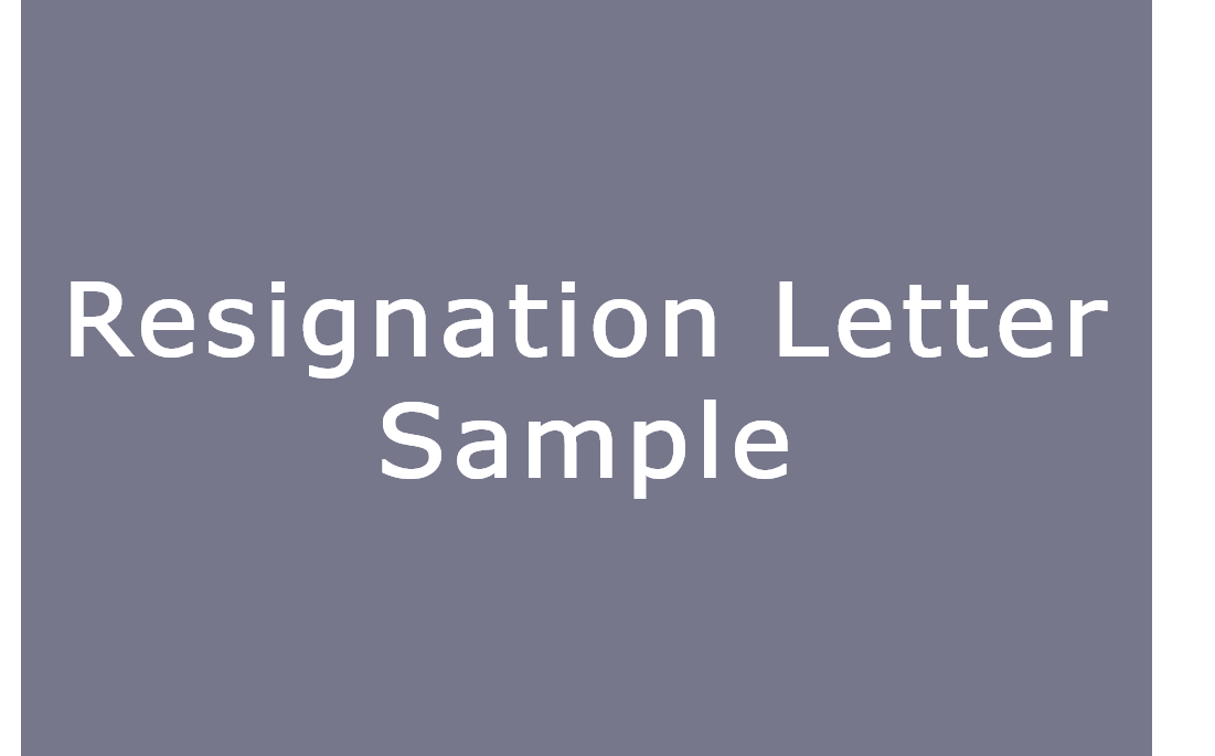 Resignation letter sample