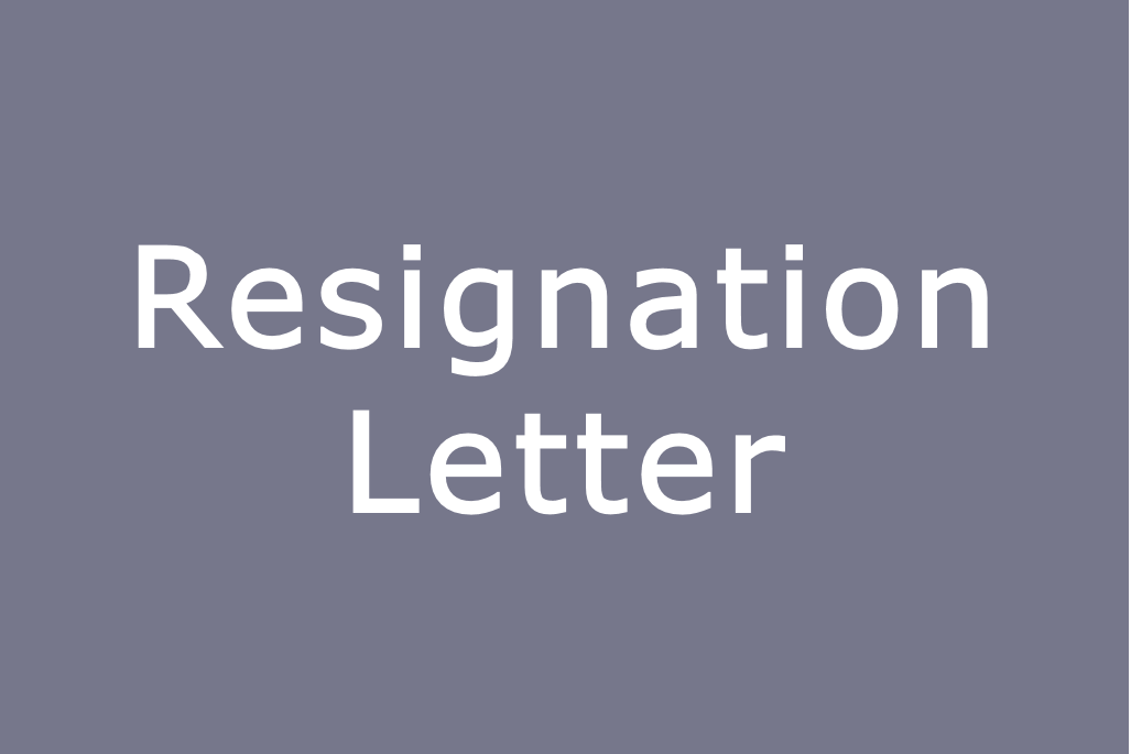 Resignation Letter