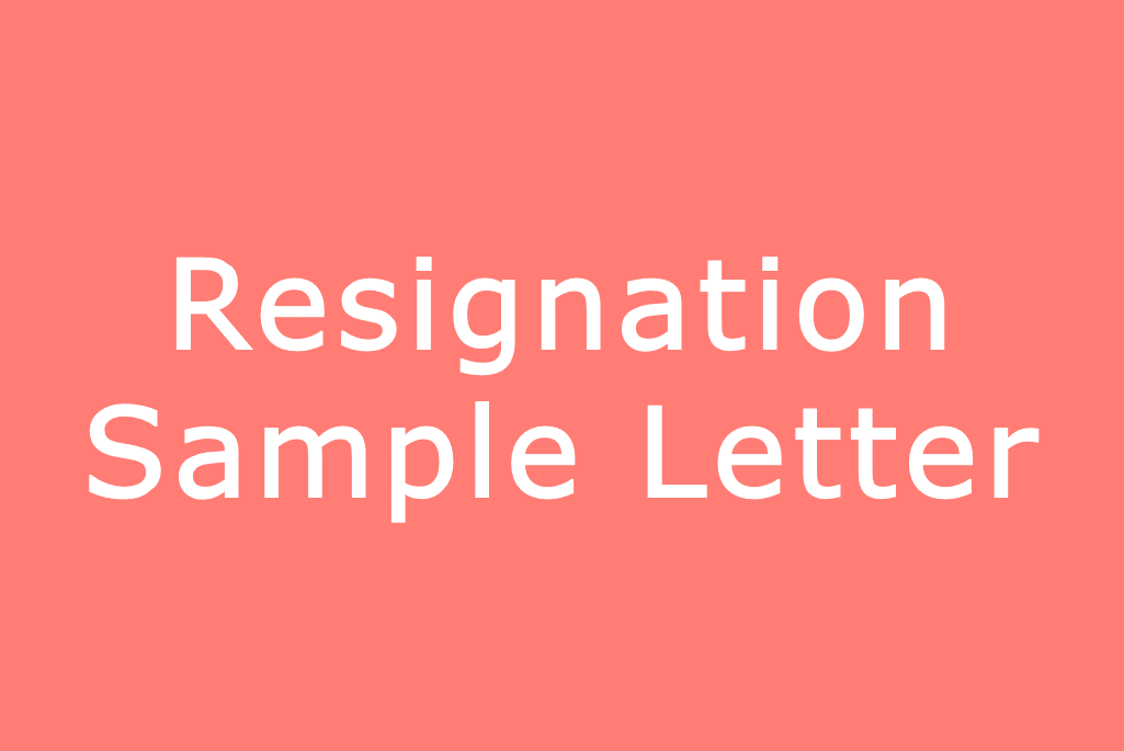Resignation sample letter